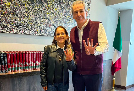 Se reúnen Pepe Chedraui y Olga Romero, dirigente de Morena en Puebla