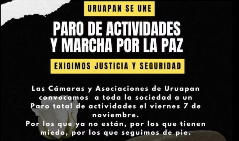Convocan a paros en Uruapan; comerciantes exigen justicia   