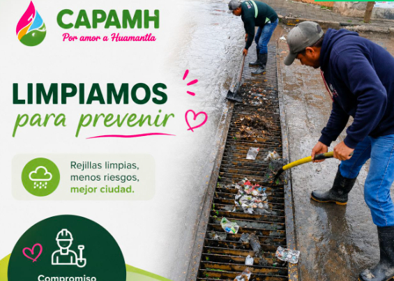 CAPAMH realiza labores de limpieza de rejillas