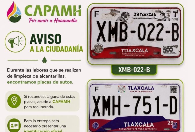 CAPAMH localizada dos placas vehiculares tras fuertes lluvias