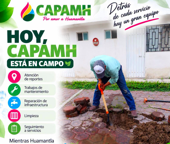 CAPAMH atiende reportes de mantenimiento y reparación