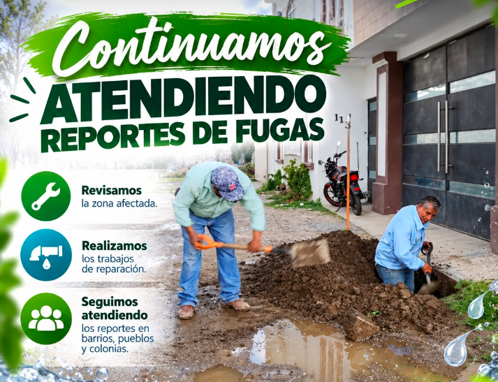 CAPAMH continuamos atendiendo los reportes de fugas